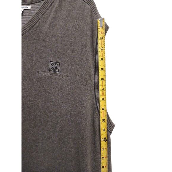 Cutter & Buck Sweater Vest SPA Logo Luxury Mens XXL Gray Cotton Knit Active Golf - Picture 10 of 13